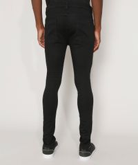 Calca-de-Sarja-Masculina-Super-Skinny-Cropped-com-Rasgo-no-Joelho-e-Chaveiro-Preta-9968745-Preto_2