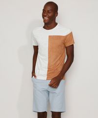 Camiseta-Masculina-Slim-com-Recorte-em-Suede-Manga-Curta-Gola-Careca-Cinza-Mescla-Claro-9970525-Cinza_Mescla_Claro_5