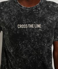 Camiseta-Masculina-Marmorizada--Cross-the-Line--Manga-Curta-Gola-Careca-Preta-9970577-Preto_2