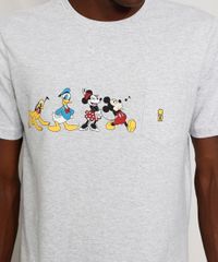 Camiseta-Masculina-Turma-do-Mickey-com-Bolso-Manga-Curta-Gola-Careca-Cinza-Mescla-Claro-9975509-Cinza_Mescla_Claro_2
