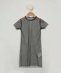 Vestido-Infantil-Estampado-Estrelas-com-Sobreposicao-em-Tule-Manga-Curta-Preto-9967675-Preto_4