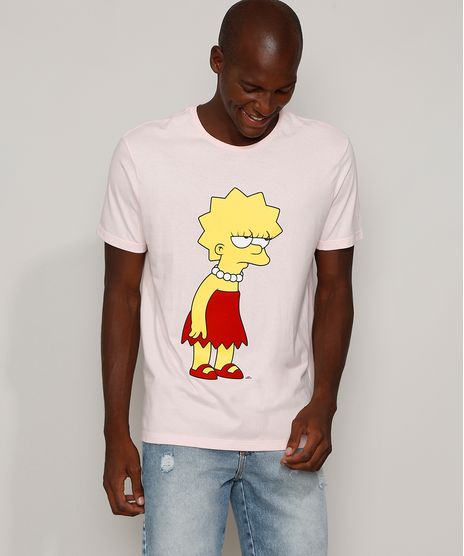 Camiseta-Masculina-Lisa-Simpson-Flocada-Manga-Curta-Gola-Careca-Rosa-Claro-9976197-Rosa_Claro_1