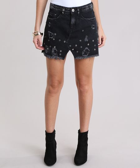 Saia-Jeans-Destroyed-com-Ilhos-Preta-9012152-Preto_1 Saia-Jeans-Destroyed-com-Ilhos-Preta-9012152-Preto_1