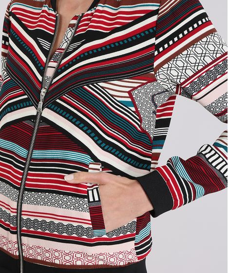 jaqueta bomber listrada