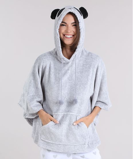 Poncho-em-Fleece-Cinza-Claro-8875774-Cinza_Claro_1