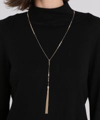 Colar-Longo-Texturizado-com-Tassel-Dourado-8839720-Dourado_2