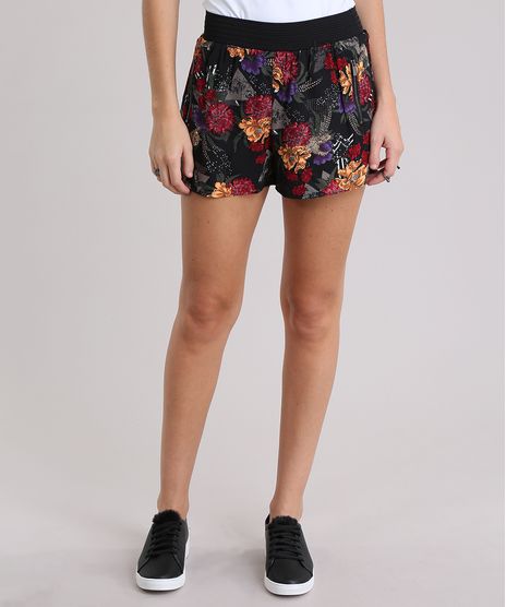 Short-Estampado-Floral-Preto-8850514-Preto_1