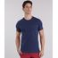 Camiseta-Estampada-de-Folhagem-com-Bolso-Azul-Marinho-8708687-Azul_Marinho_1