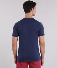 Camiseta-Estampada-de-Folhagem-com-Bolso-Azul-Marinho-8708687-Azul_Marinho_2