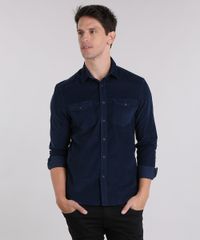 Camisa-Comfort-em-Veludo-Cotele-Azul-Marinho-8841853-Azul_Marinho_1