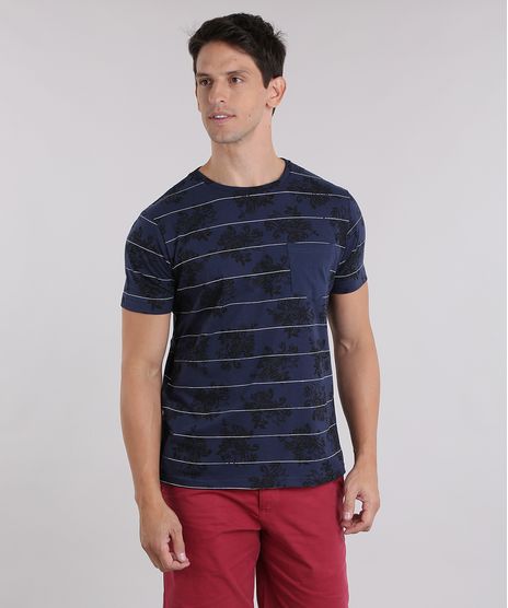 Camiseta-Listrada-com-Bolso-e-Estampa-Floral-Azul-Marinho-8969143-Azul_Marinho_1