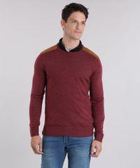 Sueter-em-Trico-com-Recortes-em-Suede-Vinho-8850660-Vinho_1