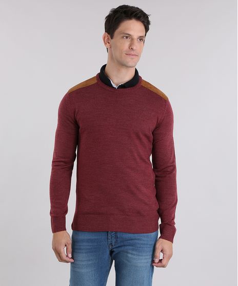 Sueter-em-Trico-com-Recortes-em-Suede-Vinho-8850660-Vinho_1