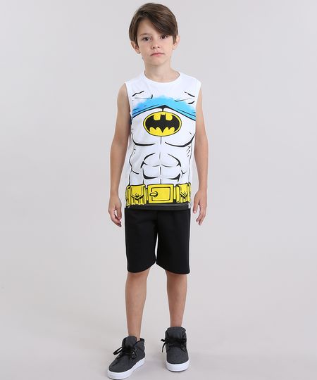Conjunto-Batman-de-Regata-Branca---Bermuda-em-Moletom-Preta-8403980-Preto_1