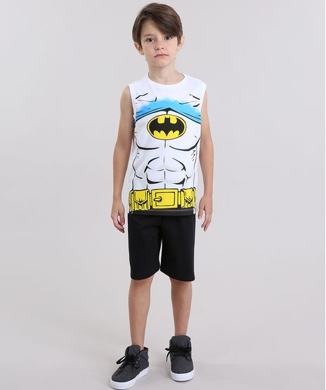 Conjunto-Batman-de-Regata-Branca---Bermuda-em-Moletom-Preta-8403980-Preto_1