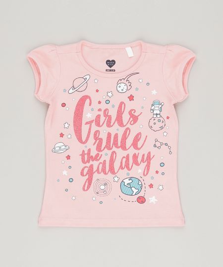 Blusa--Girls-Rule-The-Galaxy--com-Glitter-em-Algodao---Sustentavel-Rosa-9034412-Rosa_1