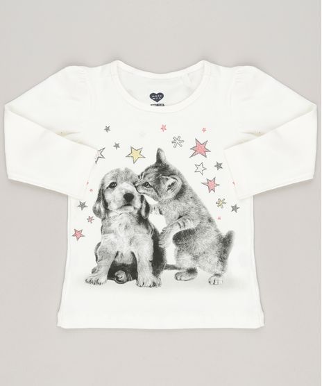 Blusa-Cachorro-e-Gato-com-Glitter-em-Algodao---Sustentavel-Off-White-9043770-Off_White_1