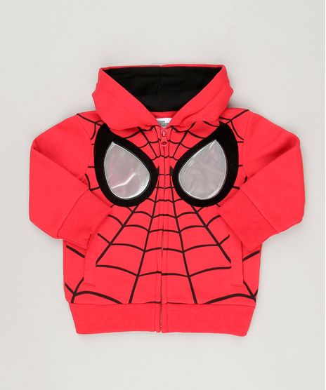 Blusao-Homem-Aranha-em-Moletom-com-Capuz-em-Algodao---Sustentavel-Vermelho-8836946-Vermelho_1