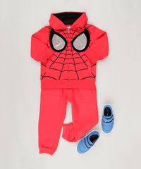 Blusao-Homem-Aranha-em-Moletom-com-Capuz-em-Algodao---Sustentavel-Vermelho-8836946-Vermelho_3