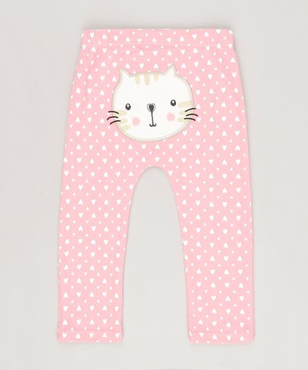 Calca-Gatinha-Estampada-de-Coracoes-em-Algodao---Sustentavel-Rosa-8802876-Rosa_1