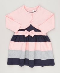 Vestido-com-Laco-Azul-Marinho---Bolero-em-Algodao---Sustentavel-Rosa-9048215-Rosa_1