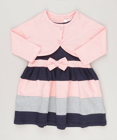 Vestido-com-Laco-Azul-Marinho---Bolero-em-Algodao---Sustentavel-Rosa-9048215-Rosa_1