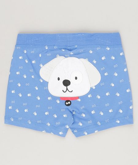 Short-Cachorrinho-Estampado-em-Algodao---Sustentavel-Azul-8803091-Azul_1