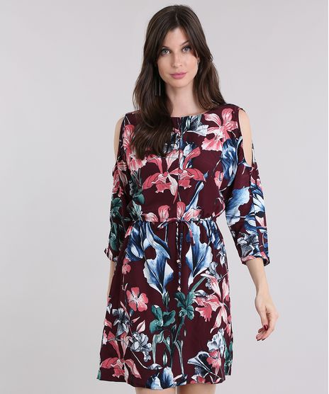 Vestido-Feminino-Open-Shoulder-Estampado-Floral-Curto-Vinho-8886729-Vinho_1