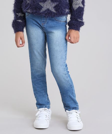 Calça Jegging Infantil Azul Médio Menor preço em Calça Jegging Infantil Azul Médio