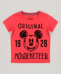 Camiseta-Infantil-Mickey-Decote-Careca-Manga-Curta-em-Algodao---Sustentavel-Vermelha-8650135-Vermelho_1