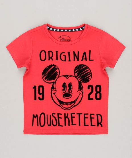 Camiseta-Infantil-Mickey-Decote-Careca-Manga-Curta-em-Algodao---Sustentavel-Vermelha-8650135-Vermelho_1