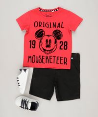 Camiseta-Infantil-Mickey-Decote-Careca-Manga-Curta-em-Algodao---Sustentavel-Vermelha-8650135-Vermelho_3