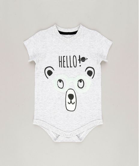 Body-Infantil-Urso-com-Oculos-Interativo-Manga-Curta-em-Algodao---Sustentavel-Cinza-Mescla-Claro-8880257-Cinza_Mescla_Claro_1