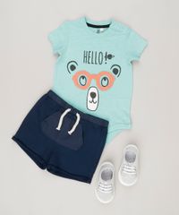 Body-Infantil-Urso-com-Oculos-Interativo-Manga-Curta-em-Algodao---Sustentavel-Verde-Claro-8880257-Verde_Claro_3
