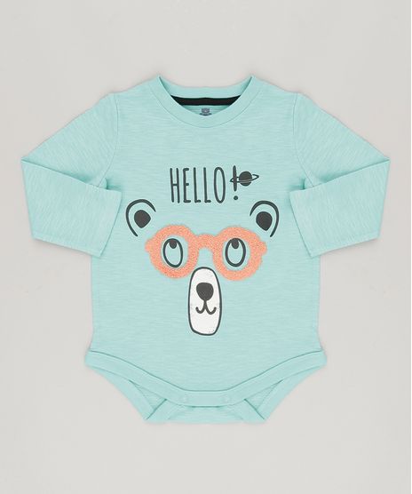 Body-Infantil-Urso-com-Oculos-Interativo-Manga-Longa-em-Algodao---Sustentavel-Verde-Claro-8880234-Verde_Claro_1