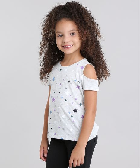 Blusa-Infantil-Open-Shoulder-com-Estampa-de-Estrelas-Manga-Curta-Cinza-Mescla-Claro-9108911-Cinza_Mescla_Claro_1