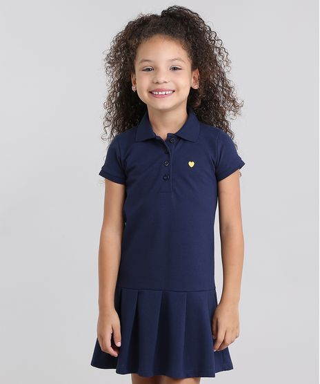 Vestido-Polo-Infantil--com-Bordado-Manga-Curta-em-Piquet-com-Pregas-Azul-Marinho-9014167-Azul_Marinho_1