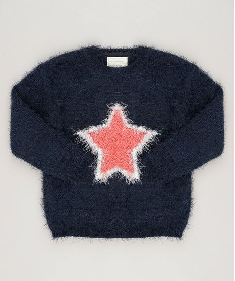 Sueter-Infantil-em-Trico-com-Estampa-de-Estrela-Gola-Redonda-e-Manga-Longa-Azul-Marinho-8844417-Azul_Marinho_1