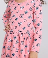 Vestido-Infantil-Estampado-Gola-Redonda-Manga-Longa-em-Algodao---sustentavel-Rosa-Medio-9048465-Rosa_Medio_4