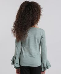 Blusa-Infantil-com-Estampa-Floral-e-Babados-Manga-Longa-em-Algodao---Sustentavel-Verde-Militar-9101546-Verde_Militar_2