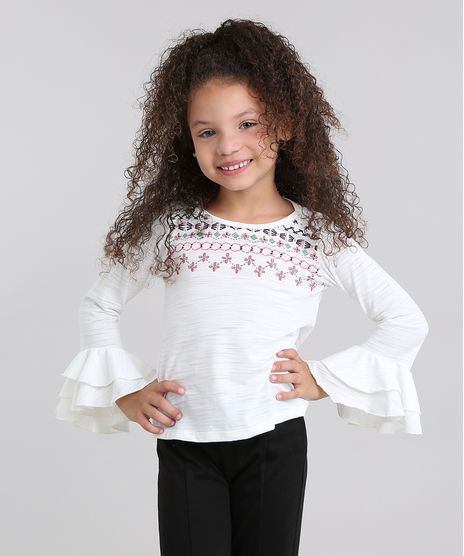 Blusa-Infantil-com-Estampa-e-Babados-Manga-Longa-em-Algodao---Sustentavel-Off-White-9101545-Off_White_1