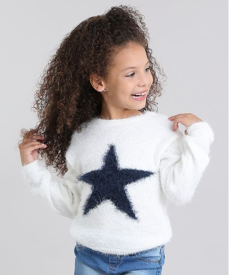 Sueter-Infantil-em-Trico-Estampado-de-Estrelas-Gola-Redonda-e-Manga-Longa-Off-White-8862430-Off_White_1