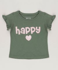 Blusa-Infantil---Happy--com-Paetes-Decote-Careca-Manga-Curta-Babados-Verde-Militar-9081881-Verde_Militar_1