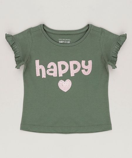 Blusa-Infantil---Happy--com-Paetes-Decote-Careca-Manga-Curta-Babados-Verde-Militar-9081881-Verde_Militar_1 Blusa-Infantil---Happy--com-Paetes-Decote-Careca-Manga-Curta-Babados-Verde-Militar-9081881-Verde_Militar_1