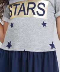Vestido-Infantil--Estampado-de-Estrelas-com-Tule-Manga-Curta-Cinza-Mescla-9069674-Cinza_Mescla_4