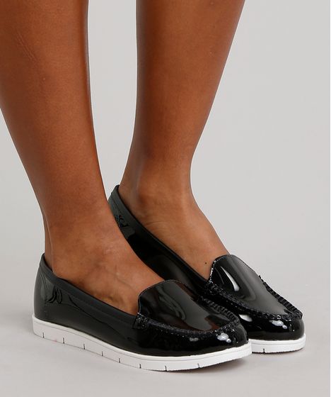 mocassim preto verniz