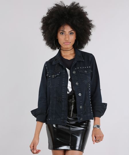 Jaqueta-Jeans-Destroyed-com-Tachas-Preta-9011564-Preto_1 Jaqueta-Jeans-Destroyed-com-Tachas-Preta-9011564-Preto_1