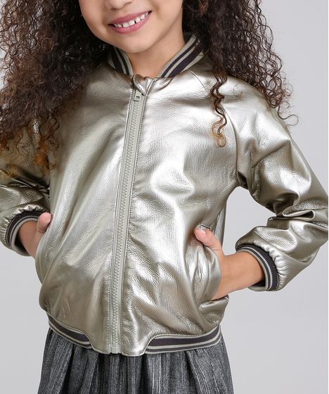 jaqueta dourada infantil