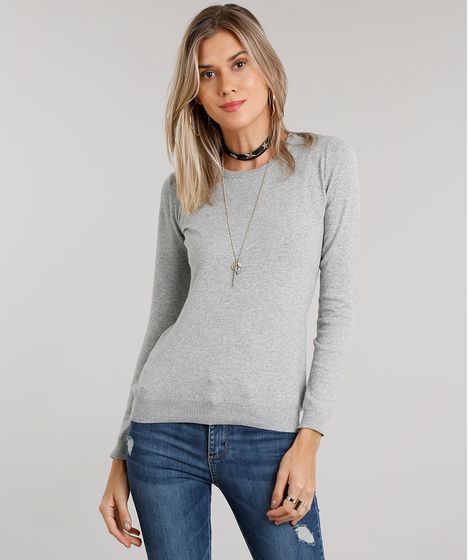 sueter feminino gola redonda