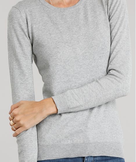 sueter feminino gola redonda
